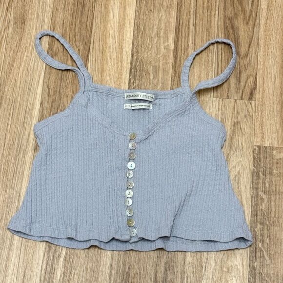 Urban Outfitters Paloma Button Down Cropped Tank Top - Picture 2 of 4